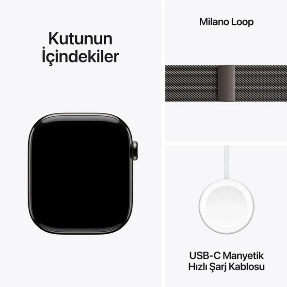 Apple Watch 10 GPS + Cellular 46 mm Arduvaz Titanyum Kasa ve Arduvaz Milano Loop - M/L - Resim 2