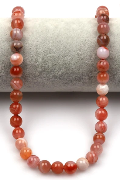 Karnelyan Akik Doğal Taş Dizi 8 mm Küre Kesim - Resim 2