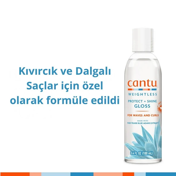 Cantu Weightless Isı Koruyucu ve Parlaklık Veren Saç Serumu - Dalgalı ve Kıvırcık Saçlar 100 mL - Resim 2