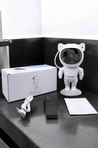 LitaeTrend Astronot Görünümlü Projeksiyon Speaker Taşınabilir - Resim 5