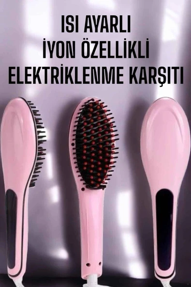 LitaeTrend Fön Tarağı Saç Düzleştirici Sıkı Dişli Isı Ayarlı Elektriklenme Karşıtı - Resim 5
