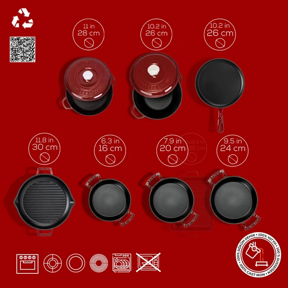 LAVA Bordo Döküm Set – Göz Alıcı Renk, Uzun Ömürlü Döküm Kalitesi - Resim 4