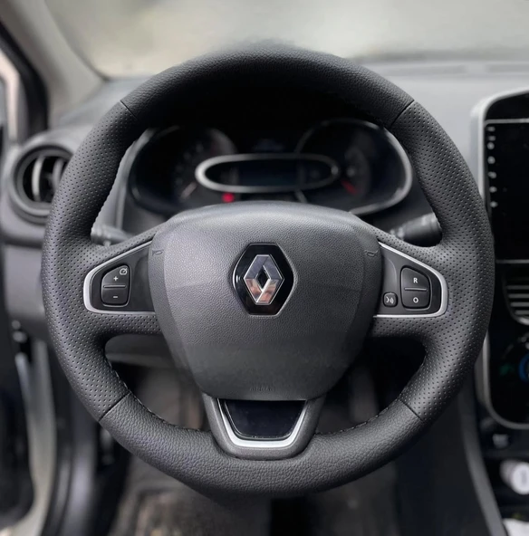 Clio 4 FAZ 2 Yeni nesil Araca özel deri direksiyon kılıfı (A+ kalite) ürün görseli