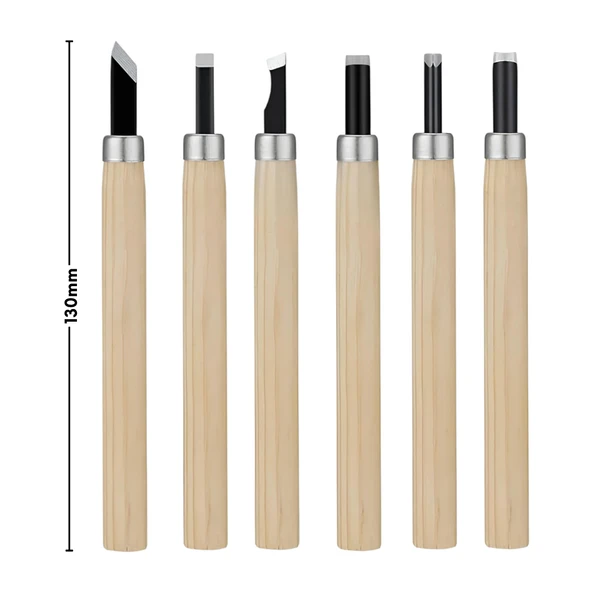 Fixonic Sakata WD1007 6 Parça Mini Ahşap Oyma Seti - Resim 2