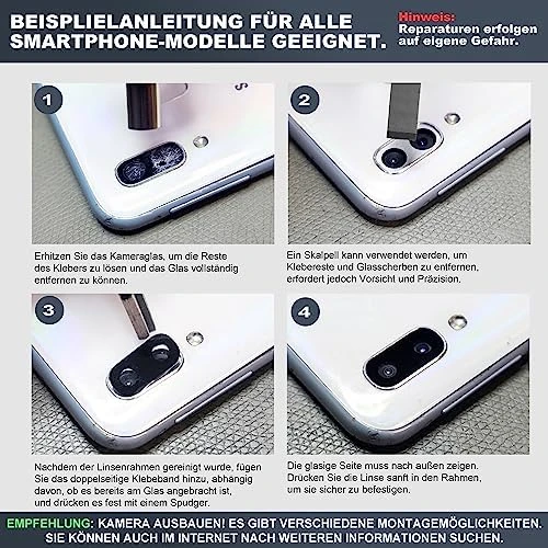 Samsung Galaxy A16 5G A166 ile uyumlu yedek kamera camı lensi yapıştırıcı seti dahil - Resim 6