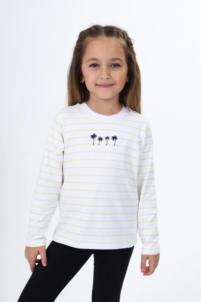 Toontoy Kız Çocuk Çizgili Tişört - Resim 11