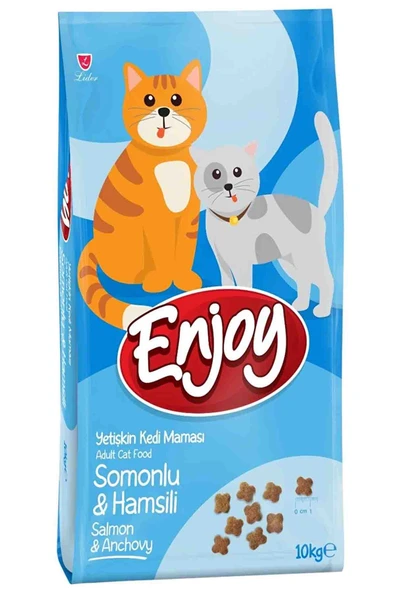 Enjoy Somonlu Ve Hamsili Yetişkin Kedi Maması 10 Kg ürün görseli 1