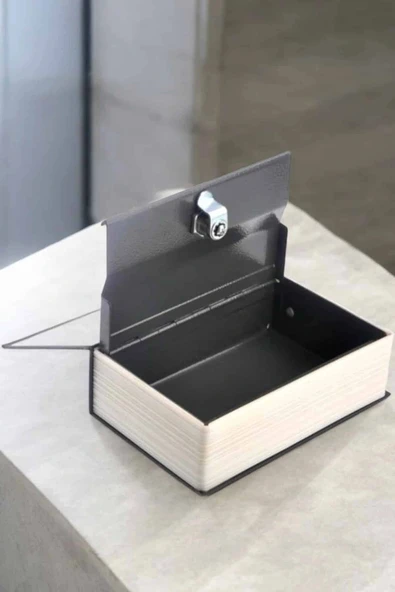 LitaeTrend Gizli Kasa İngilizce Sözlüğü Kitap Görünümlü Anahtarlı Gizli Mini Çelik Kasa Kilitli - Resim 5