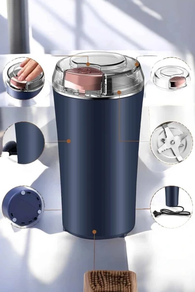 LitaeTrend Kahve Ve Baharat Öğütücü Dayanıklı Paslanmaz Çelik Kolay Kullanım - Resim 5