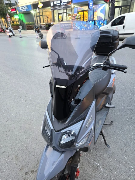 MOTOCAM Altai F2 Max Siperlik Ön Cam 2024-2025 Model 63cm Füme Renkli 4mm - Resim 3