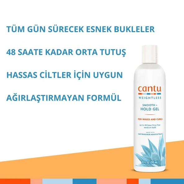 Cantu Weightless Orta Tutuşlu Bukle Belirginleştirici Jel -Kıvırcık, Dalgalı Saçlar 295mL - Resim 3