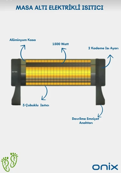 ONİX-ON 1500 Elektrikli Soba IsıtıcI - Resim 2