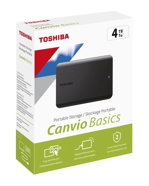 Toshiba 4TB Canvio Basic 2.5" Gen1 USB 3.2 Harici Harddisk (HDTB540EK3CA) ürün görseli