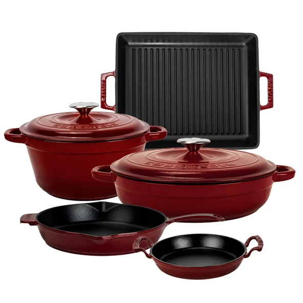 LAVA Döküm Bordo Serisi Set – Tencere, Tava, Sahan ve Izgara Bir Arada ürün görseli