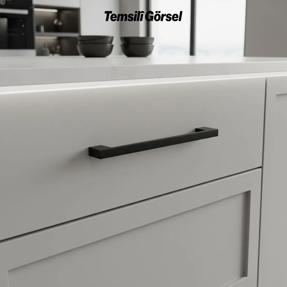 Köprü 160 mm Siyah Metal Kulp Mobilya Çekmece Dolap Kapak Kulpu Dayanıklı Kulbu Kulpları Siyah - Resim 6