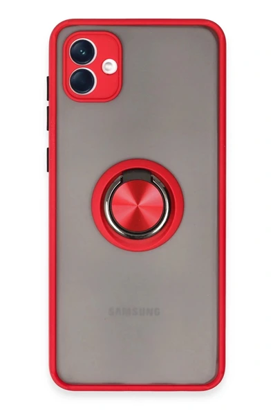 LitaeTrend Samsung Galaxy A04 Kılıf Montreal Yüzüklü Silikon Kapak - Kırmızı ürün görseli 1