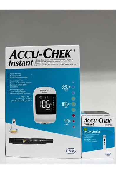 Accu Chek Instant Cihaz + Accu Chek Instant Strip 50'Li (SKT:11/2026) ürün görseli