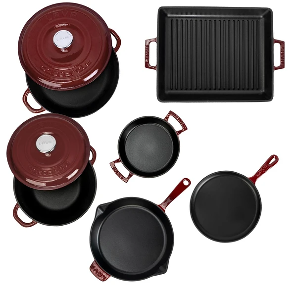 LAVA Bordo Serisi Döküm Set – Her Yemekte Şef Dokunuşu - Resim 3
