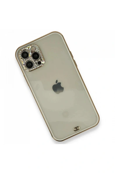 LitaeTrend iPhone 12 Pro Kılıf Liva Taşlı Silikon - Beyaz - Resim 3