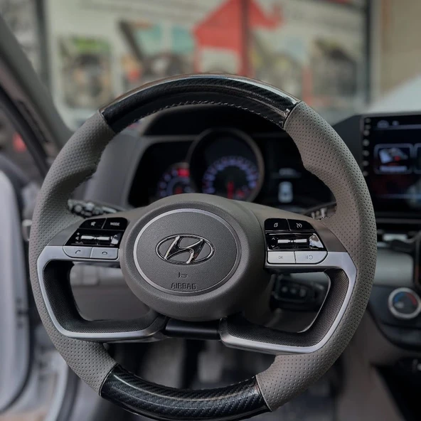 Hyundai Elantra 2020-2024 Araca Özel Direksiyon Kılıfı AÇIKLAMIMIZI OKUYUNUZ! - Resim 3