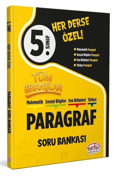 5.Sınıf Her Derse Özel Matematik-Sosyal Bilgiler-Fen Bilimleri-Türkçe Paragraf Soru Bankası - Resim 3