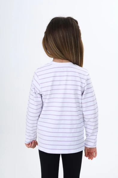 Toontoy Kız Çocuk Çizgili Tişört - Resim 8