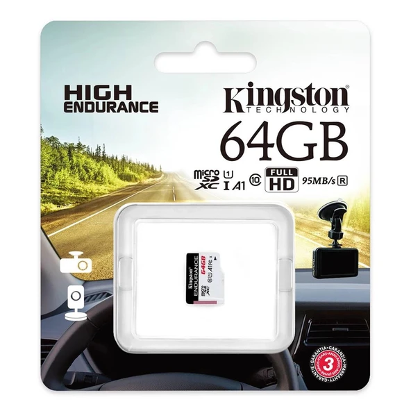 Kingston SDCE-64GB 64GB microSDXC Endurance 95R-30W C10 A1 UHS-I Card Only Hafıza Kartı - Resim 2