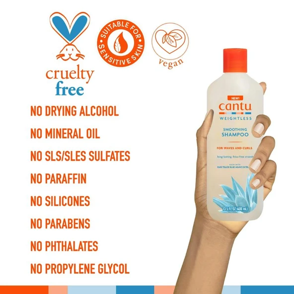 Cantu Weightless Kıvırcık ve Dalgalı Saçlar Şampuan 400 mL - Resim 4