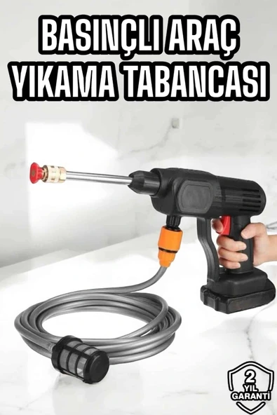 LitaeTrend Yeni Nesil Araç Yıkama Şarjlı Tabancası Basınçlı Su Hazneli ürün görseli 1
