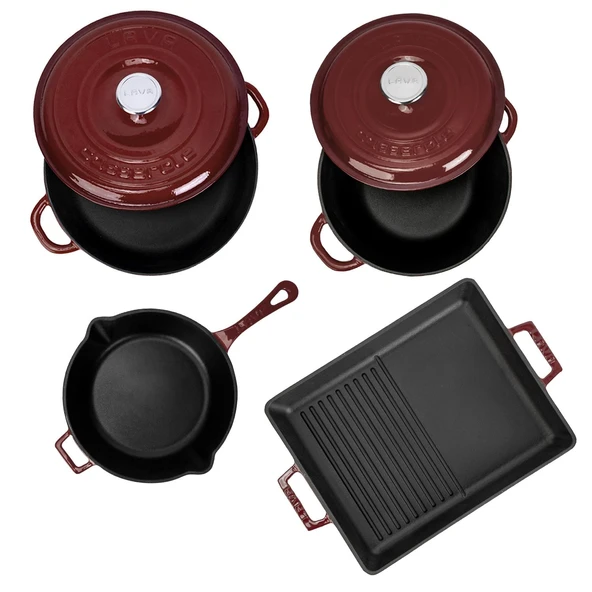 LAVA Bordo Döküm Set – Göz Alıcı Renk, Uzun Ömürlü Döküm Kalitesi - Resim 3