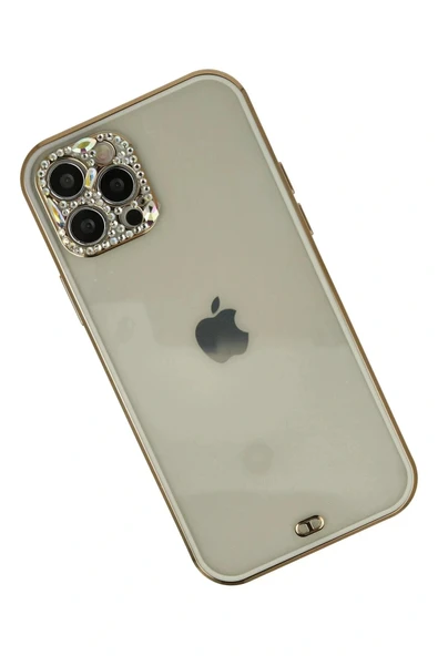 LitaeTrend iPhone 12 Pro Max Kılıf Liva Taşlı Silikon - Beyaz - Resim 3