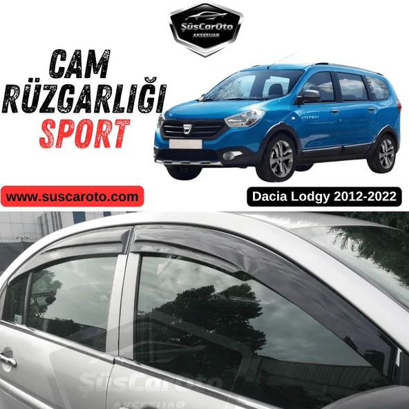 Dacia Lodgy 2012-2022 Uyumlu Mugen Cam Rüzgarlığı Seti Piano Black 4'lü İthal Parlak Siyah ürün görseli