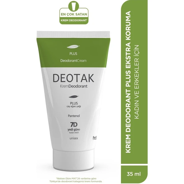 Deotak Plus Ekstra Koruma 7 Güne Kadar Etkili Krem Deodorant 35 ml ürün görseli 1