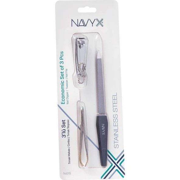 Navyx 3lü Set Tırnak Makası + Cımbız + Törpü ürün görseli