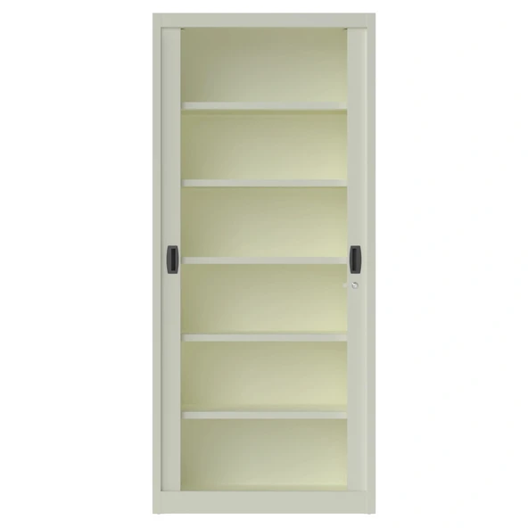 Sürgülü Kapaklı Metal Ayakkabılık – Geniş Raflı Kiler & Arşiv Dolabı - Resim 3