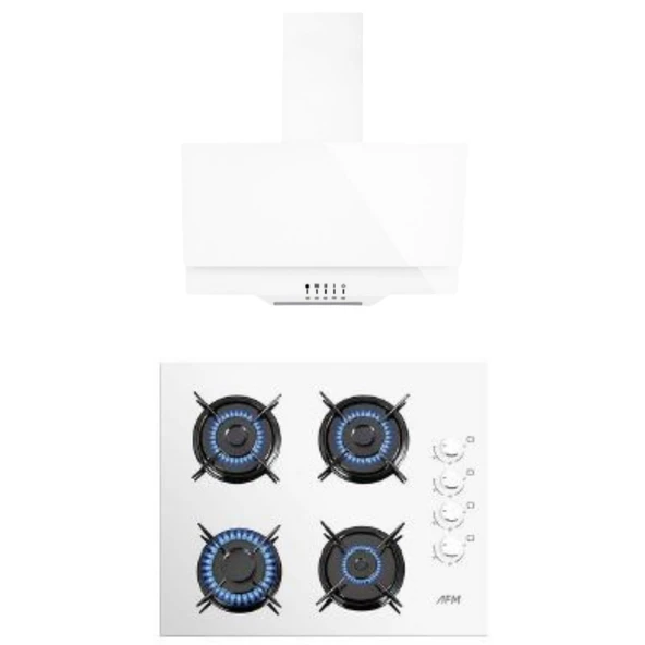 AFM tech  FETHY Series Beyaz Cam Ankastre Set  ( Ferre QBL62CB + FM 3301W + FM  2201W ) - Resim 4