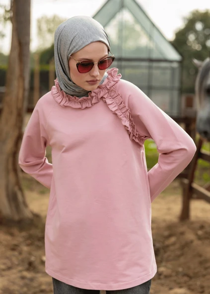 Tesettür Eşofman Üstü -Pembe - Resim 6