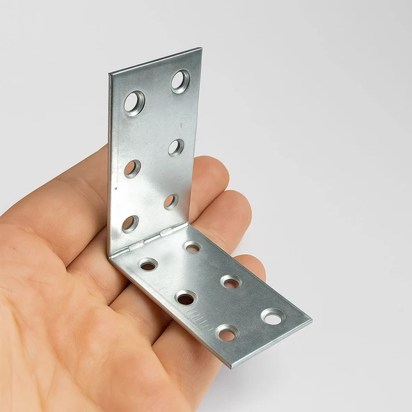 L Demir Gönye 30x60x60 mm ( 50 Adet ) Metal Mobilya Bağlantı Aparatı Köşe Raf Sabitleme Demiri - Resim 4