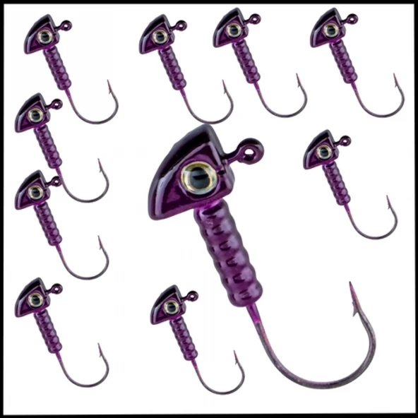 Uyguna-Yakala Mor - 7 Gr-  Zoka - Kurşunlu Olta İğnesi  - 10 Adet-ALA.231 ürün görseli