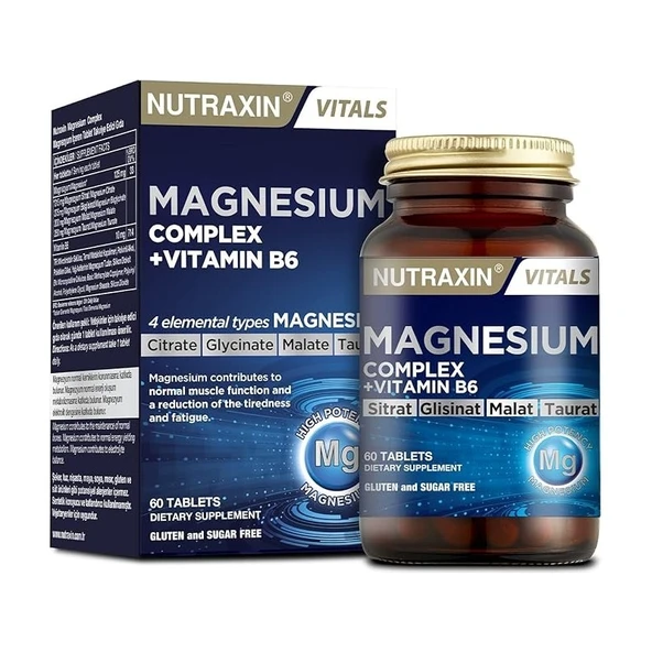 Nutraxin Magnezyum Complex+ Vitamin B6 60 Tablet - Resim 2