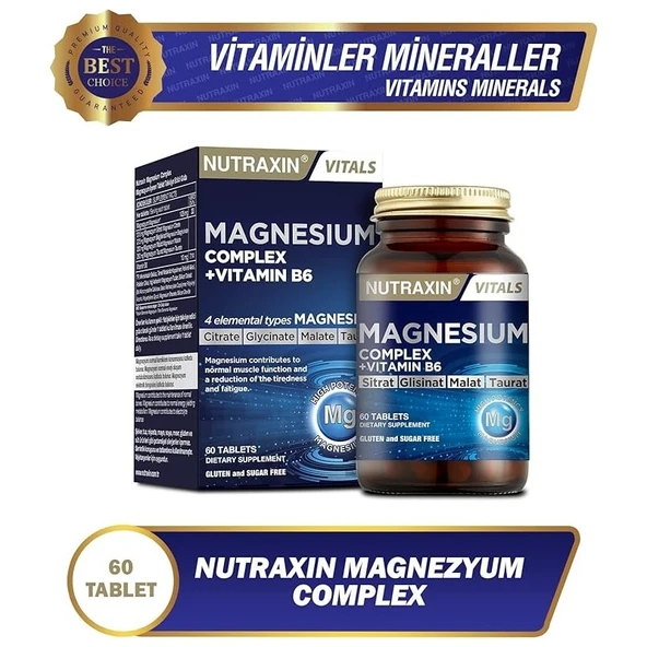 Nutraxin Magnezyum Complex+ Vitamin B6 60 Tablet ürün görseli 1