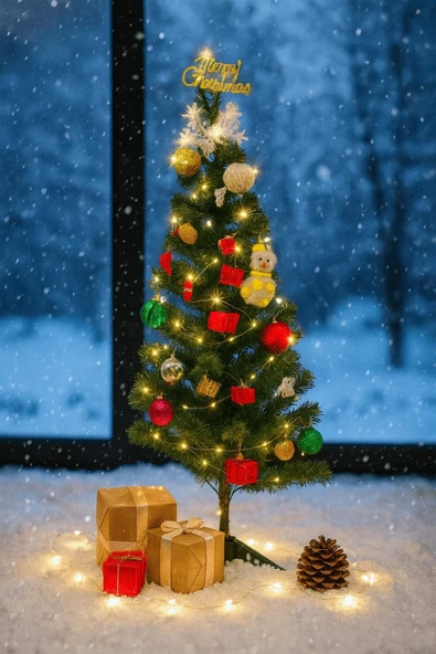 Yılbaşı Yeni Yıl Çam Ağaç Süsü 25 Parça Merry Christmas Yazılı Noel Dekoru Renkli Çam Ağacı Süsleri - Resim 4