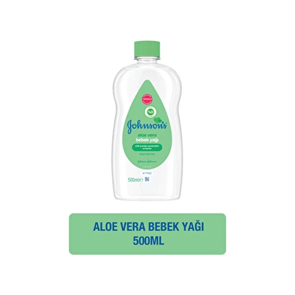 Johnson's Aloe Vera Bebek Yağı 500 ml Hipoalerjenik Dermatolojik Olarak Test Edilmiş - Resim 3