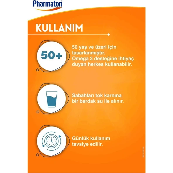Pharmaton 50 Plus 30 Kapsül - Omega 3, Multivitamin ve Mineraller - Resim 5