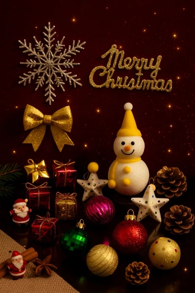 Yılbaşı Yeni Yıl Çam Ağaç Süsü 25 Parça Merry Christmas Yazılı Noel Dekoru Renkli Çam Ağacı Süsleri - Resim 5