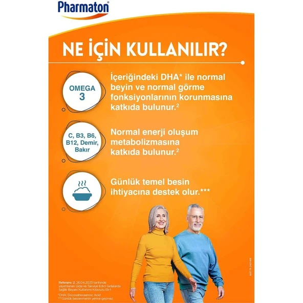 Pharmaton 50 Plus 30 Kapsül - Omega 3, Multivitamin ve Mineraller - Resim 4