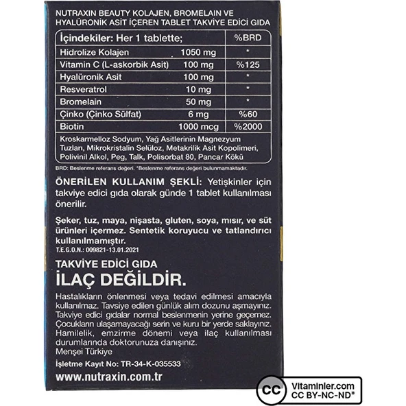 Nutraxin Collagen 30 Tablet - Resim 4