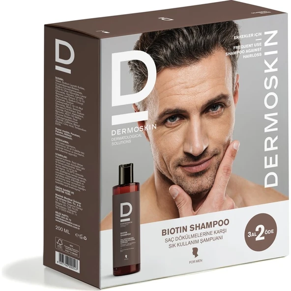 Dermoskin Biotin Şampuan (Erkek) 3 Al 2 Öde | Dökülme Karşıtı Şampuan | Erkek Saç Bakımı | 3x200 ml - Resim 2