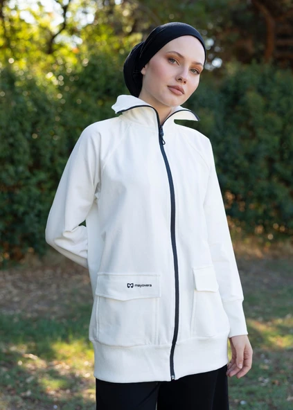 Tesettür Eşofman Siyah Fermuarlı ürün görseli 1