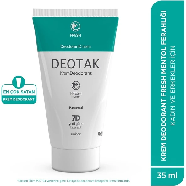 Deotak Mentol Ferahlığı 7 Güne Kadar Etkili Krem Deodorant 35 ml ürün görseli 1